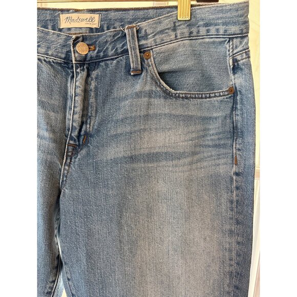 Madewell Jeans Size 32 X 29 Straight Leg Mid Wash 100% Cotton Ankle Comfort - Picture 5 of 10